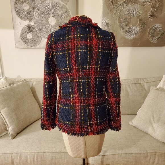 Halogen Raw Edge Cotton Blend Tweed Jacket - Picture 8 of 12